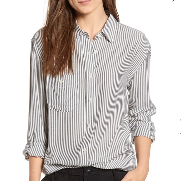 Rails Tops - RAILS Aly Button Front Blouse In Belize Stripe